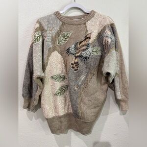 Bird Patterned Sweater